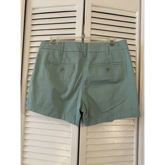 J. Crew Stretch Blue Green Dock Low-Rise Chino Shorts Sz 4 Casual Preppy - Picture 2 of 7